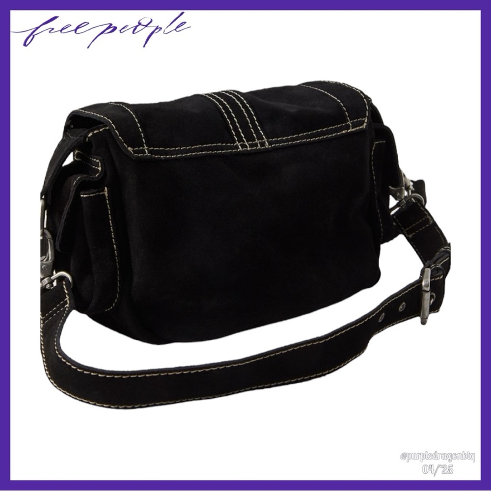 FREE PEOPLE WYLIE SUEDE SADDLE BAG NWT - Picture 3 of 6